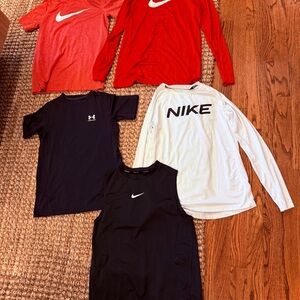 Nike Boys Red, Black and White Long Sleeve Shirts